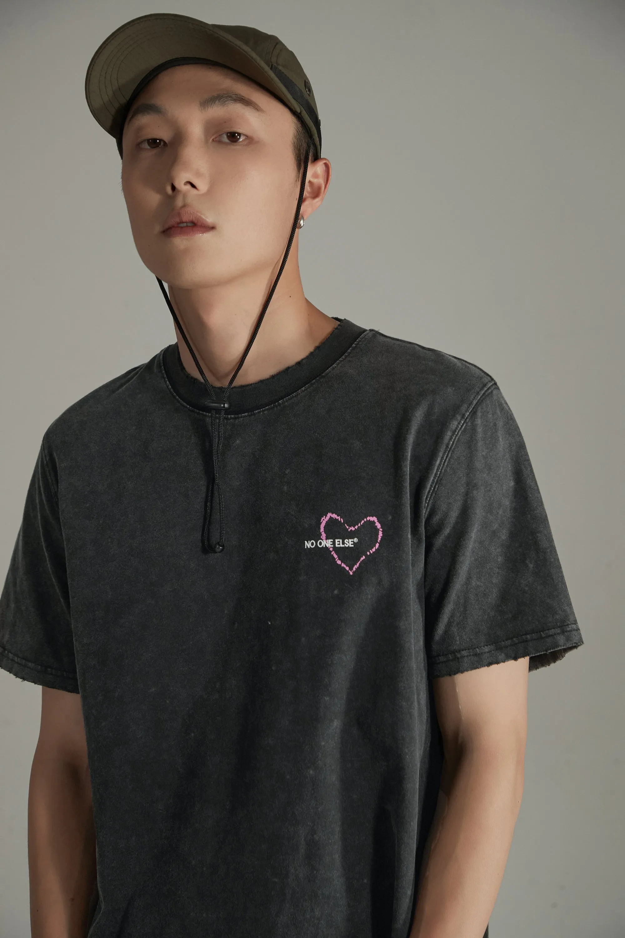 Heart Loose Fit Basic Short Sleeve T-Shirt