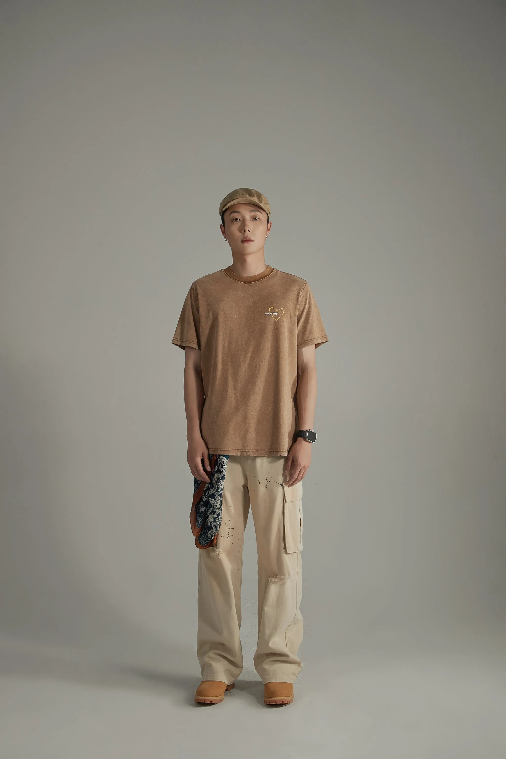 Heart Loose Fit Basic Short Sleeve T-Shirt