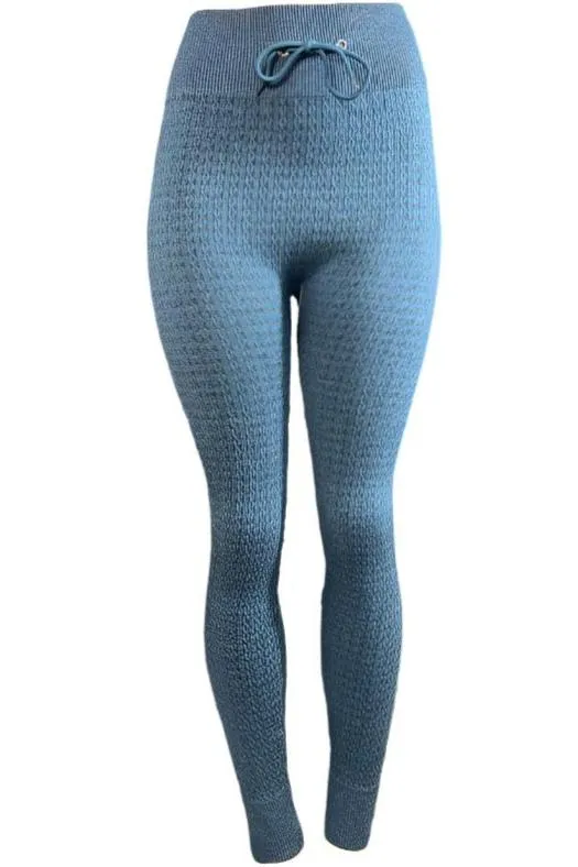 High Rise Tie-Up Knit Leggings