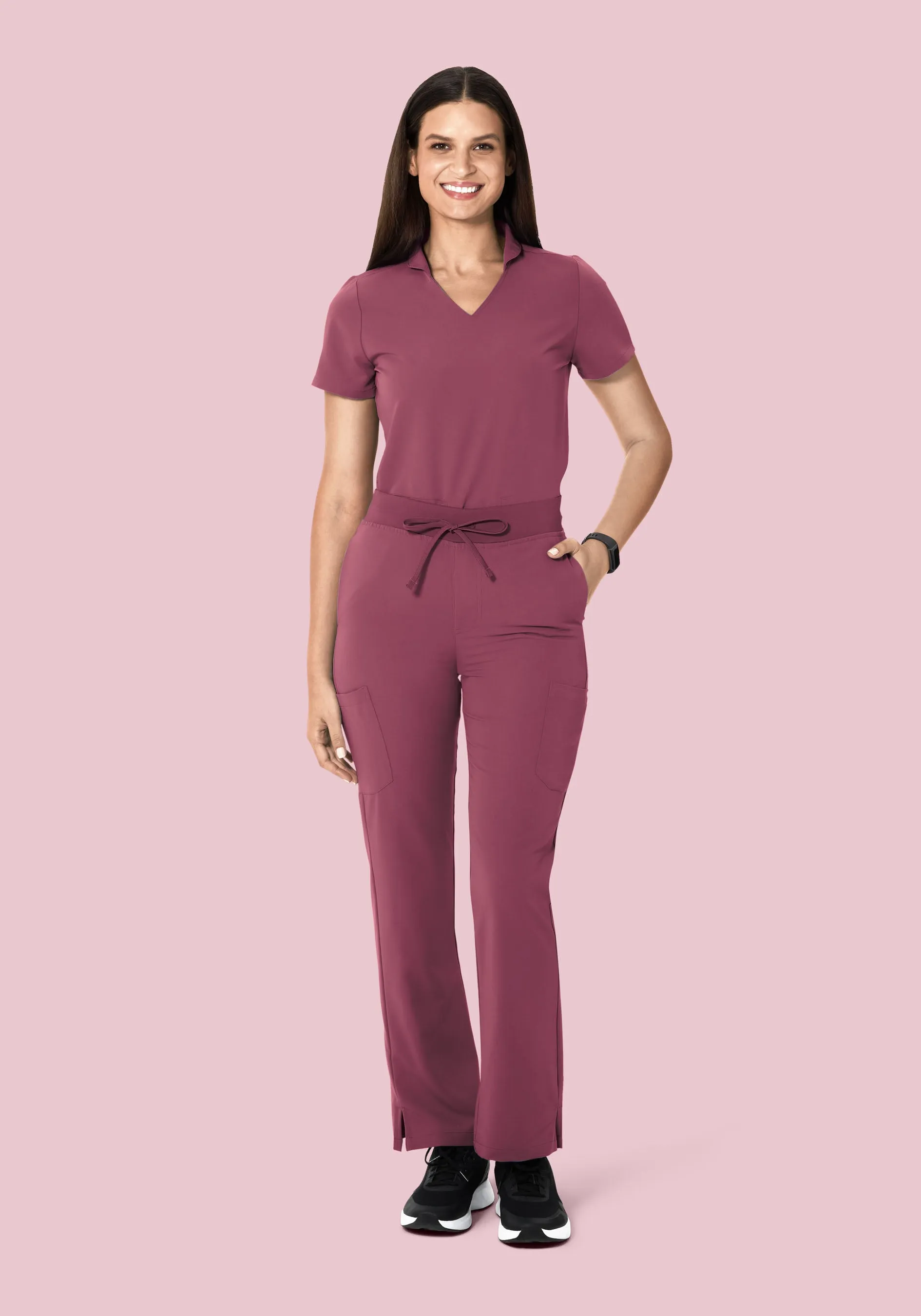 High Waisted Cargos Deep Mauve