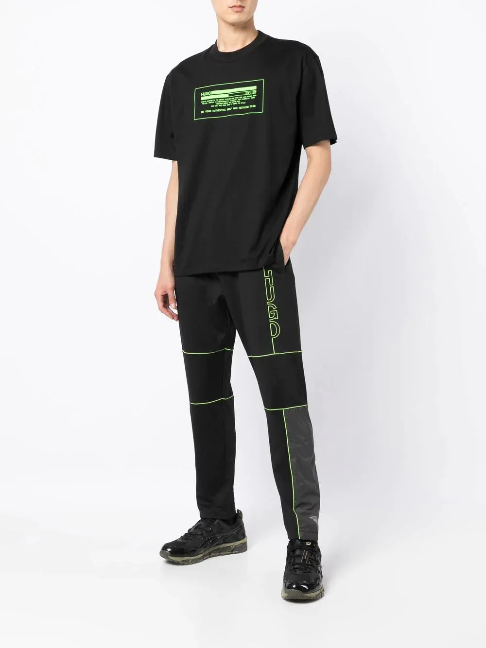 HUGO Contrast-trimmed track pants Black