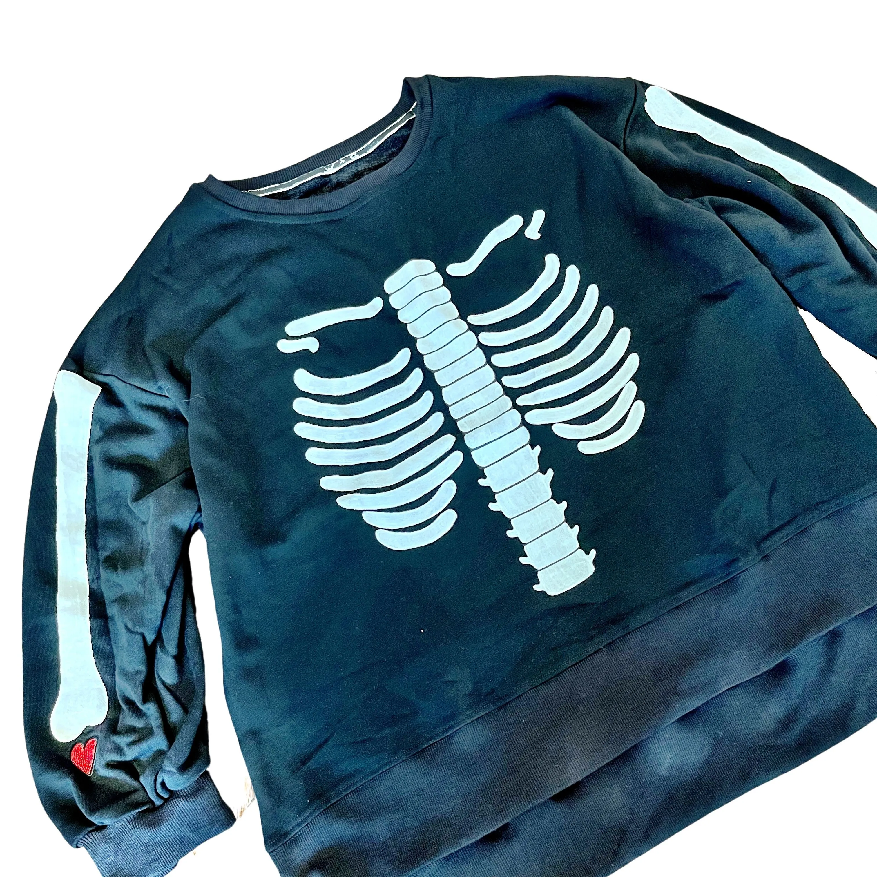 'Im A Skeleton" Painted Sweatshirt by Wren   Glory
