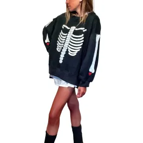'Im A Skeleton" Painted Sweatshirt by Wren   Glory