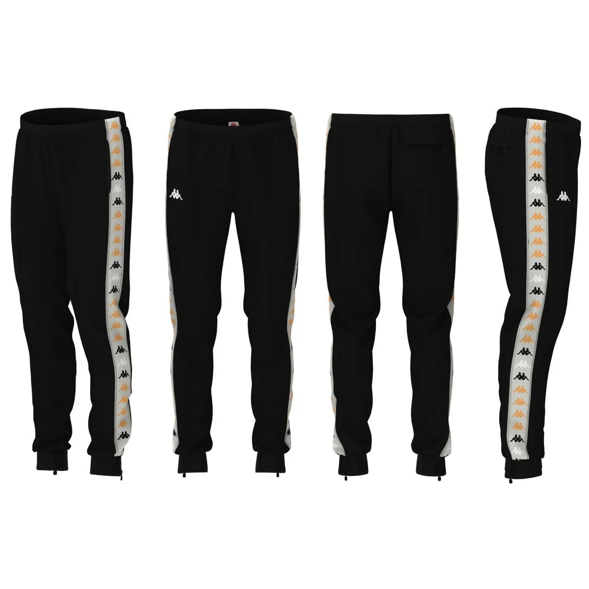 Kappa 222 Banda Deky 2 Black/Orange Track Pants (31392SW-A00)