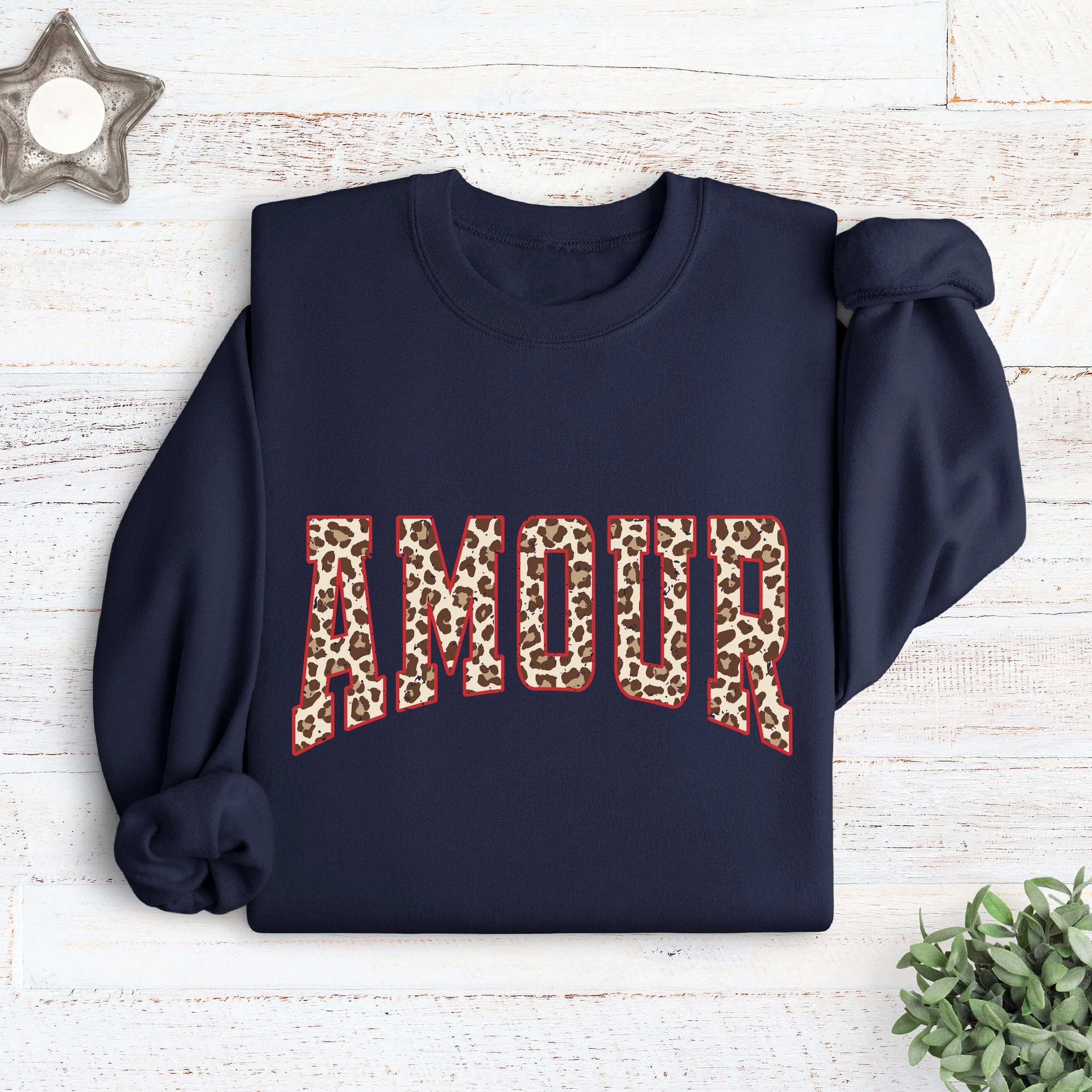 Leopard Amour Navy Sweatshirt