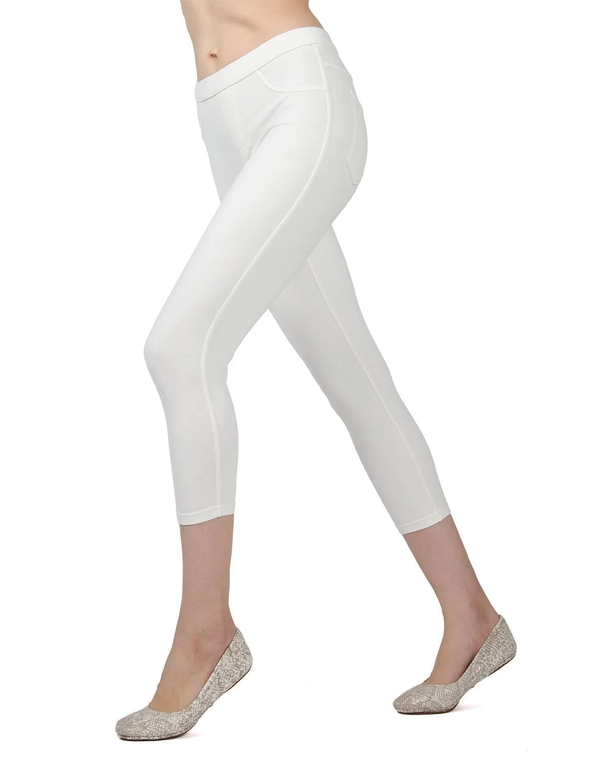 Liscia French Terry Cotton Capri Leggings