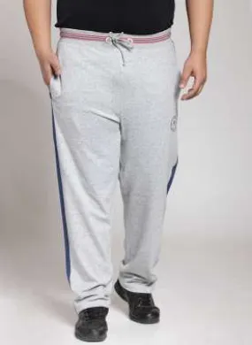Men Grey Melange Straight-Fit Trackpant