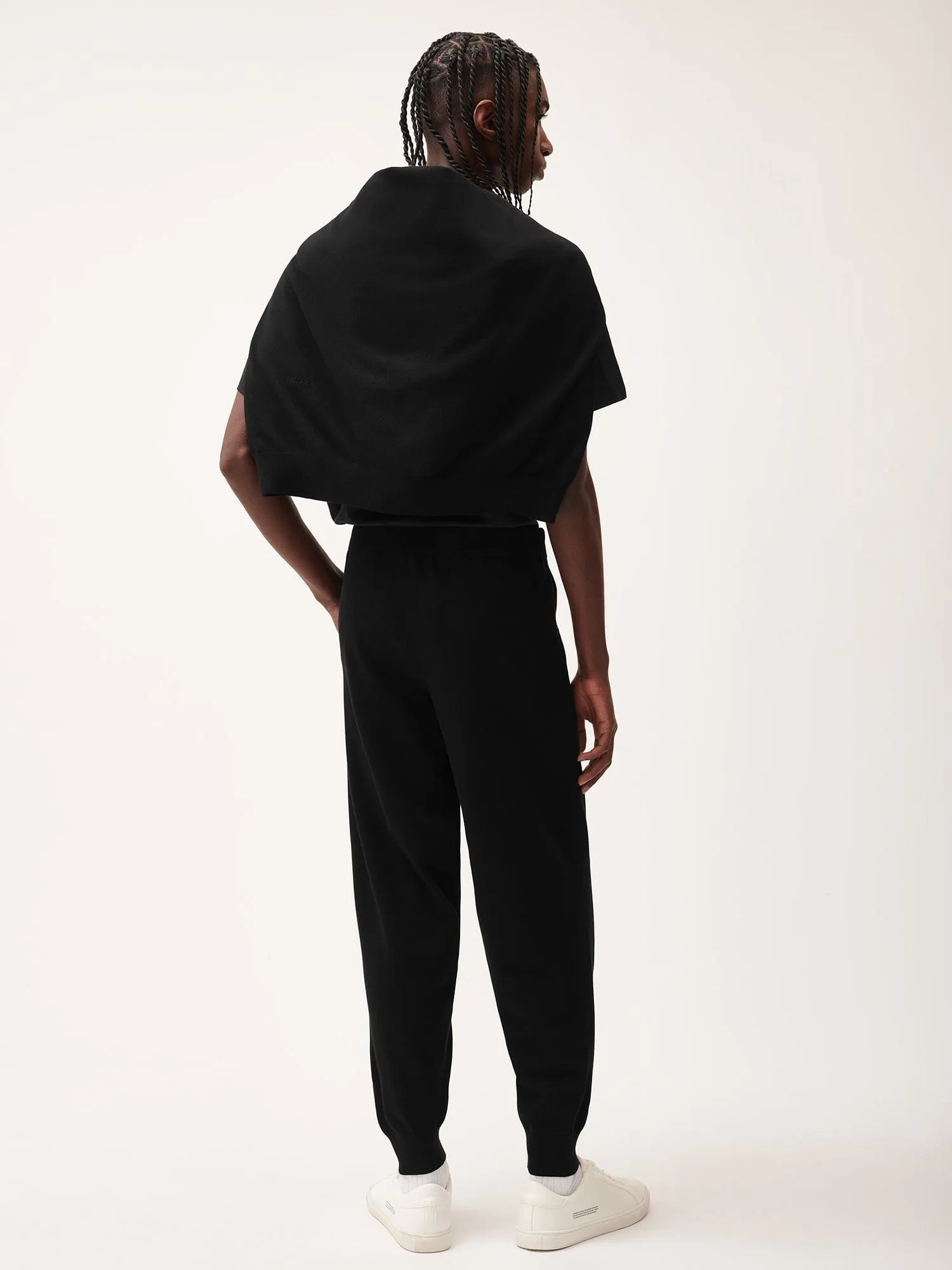 Mens DNA Knitted Track Pants—black