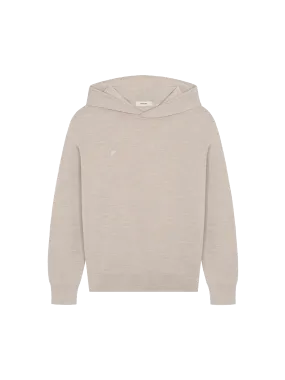 Mens DNA Regenerative Merino Wool Hoodie—stone marl