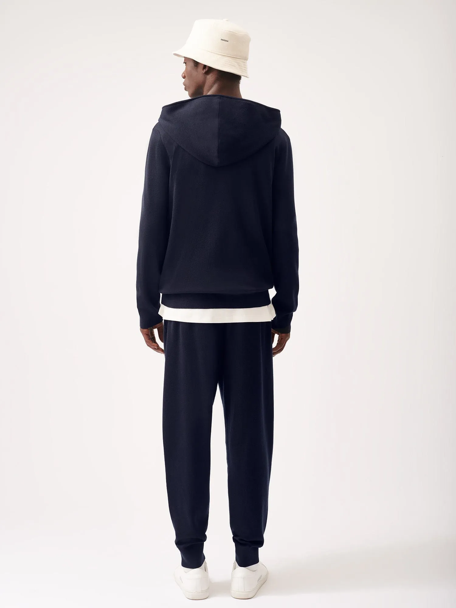 Mens Regenerative Merino Wool Track Pants—navy