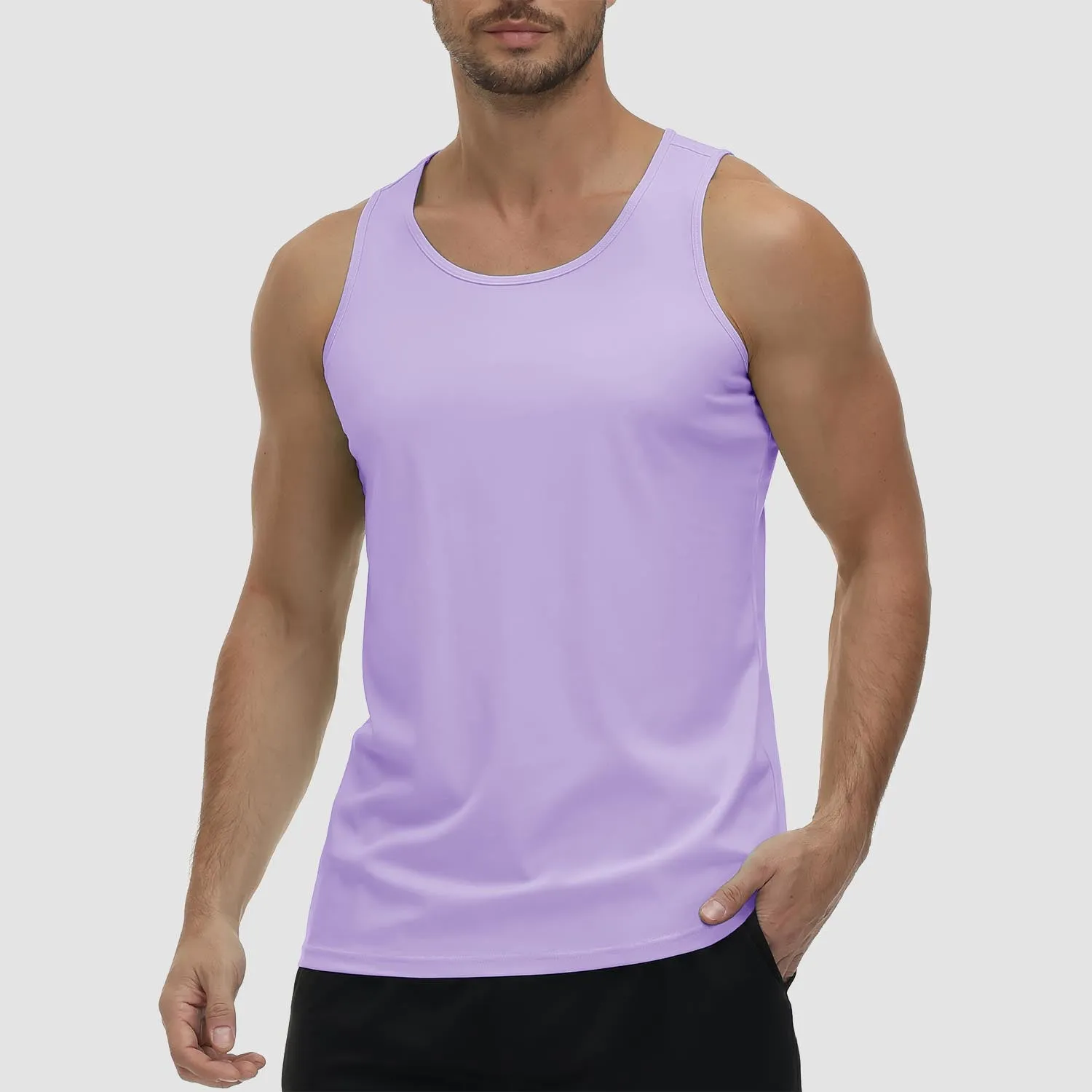 Men's Tank Top UPF 80  Sun Protection Quick Dry Stretchy Athletic Sleeveless Uv Golf Shirts for Workout Training