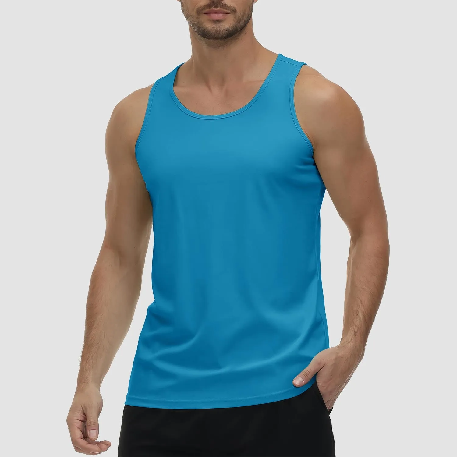 Men's Tank Top UPF 80  Sun Protection Quick Dry Stretchy Athletic Sleeveless Uv Golf Shirts for Workout Training