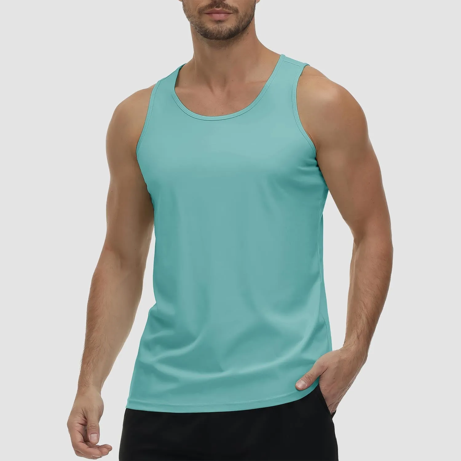 Men's Tank Top UPF 80  Sun Protection Quick Dry Stretchy Athletic Sleeveless Uv Golf Shirts for Workout Training