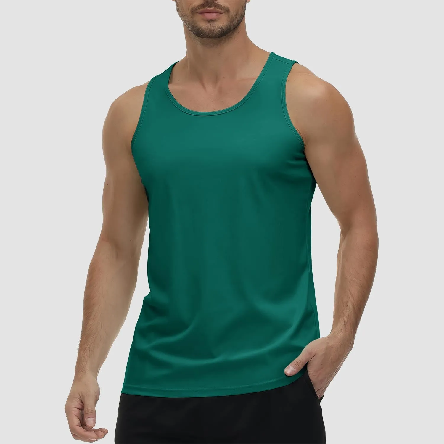 Men's Tank Top UPF 80  Sun Protection Quick Dry Stretchy Athletic Sleeveless Uv Golf Shirts for Workout Training