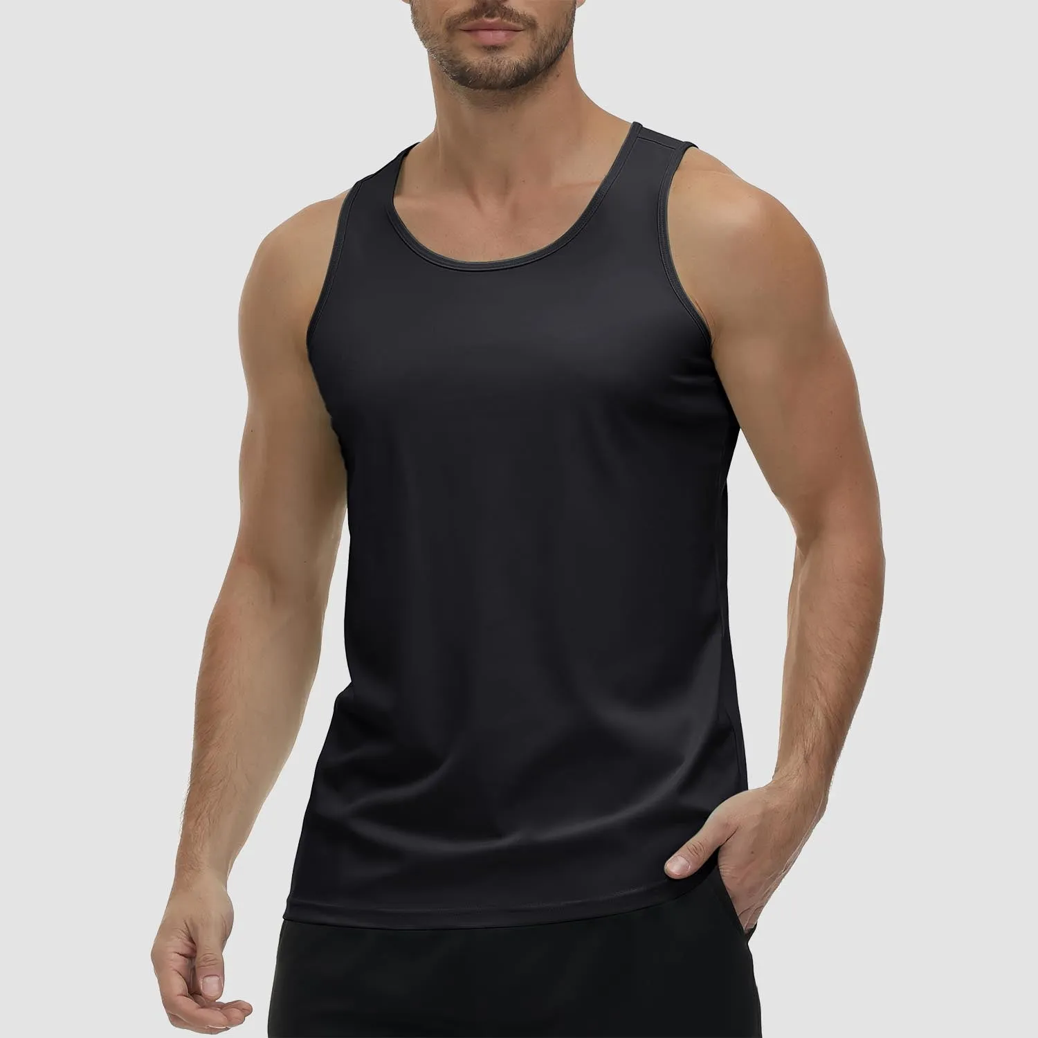 Men's Tank Top UPF 80  Sun Protection Quick Dry Stretchy Athletic Sleeveless Uv Golf Shirts for Workout Training