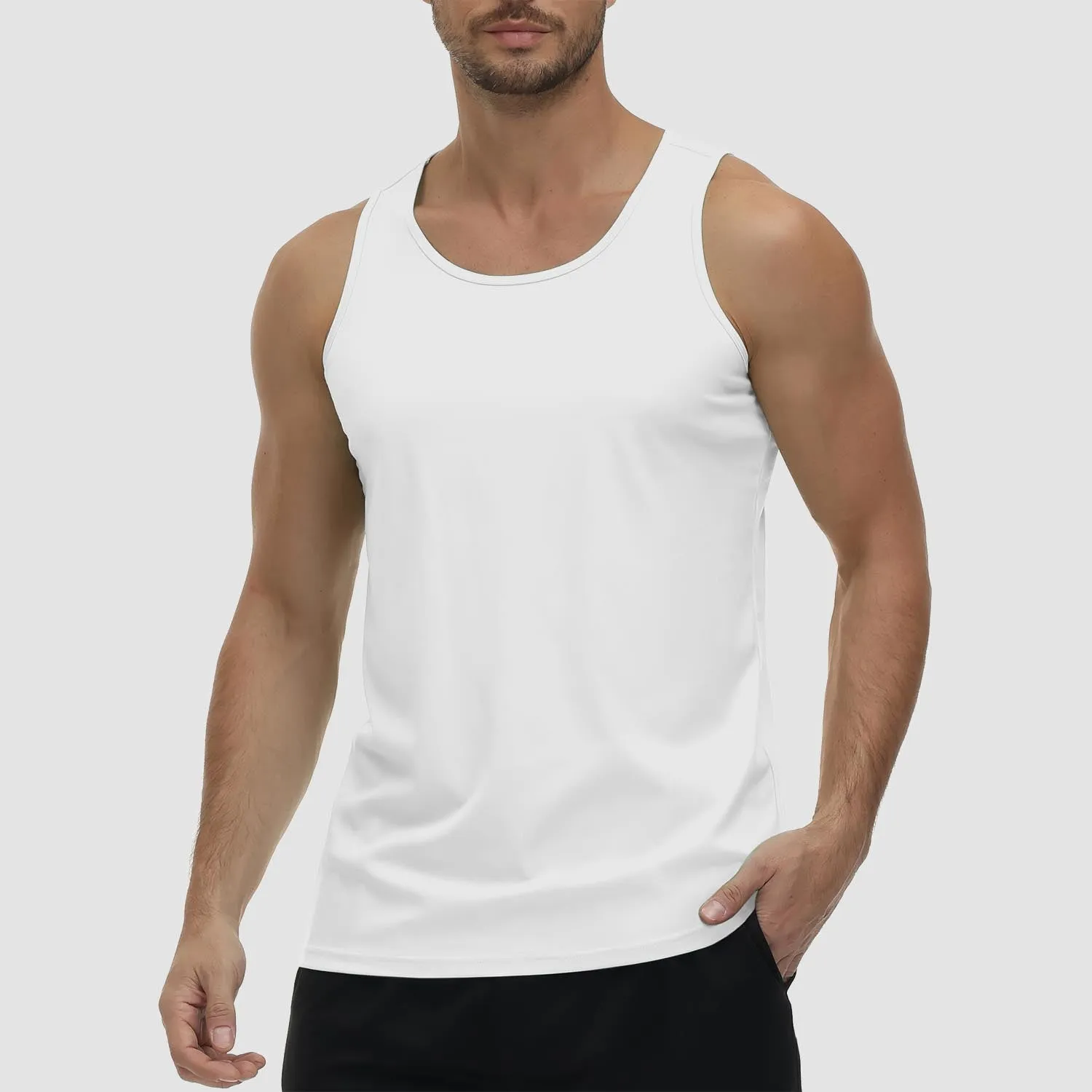Men's Tank Top UPF 80  Sun Protection Quick Dry Stretchy Athletic Sleeveless Uv Golf Shirts for Workout Training