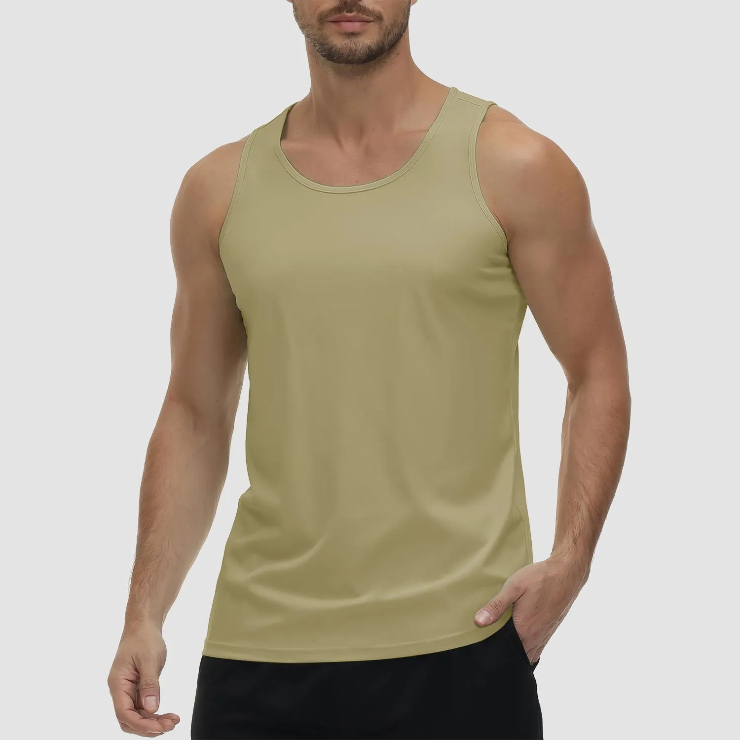Men's Tank Top UPF 80  Sun Protection Quick Dry Stretchy Athletic Sleeveless Uv Golf Shirts for Workout Training