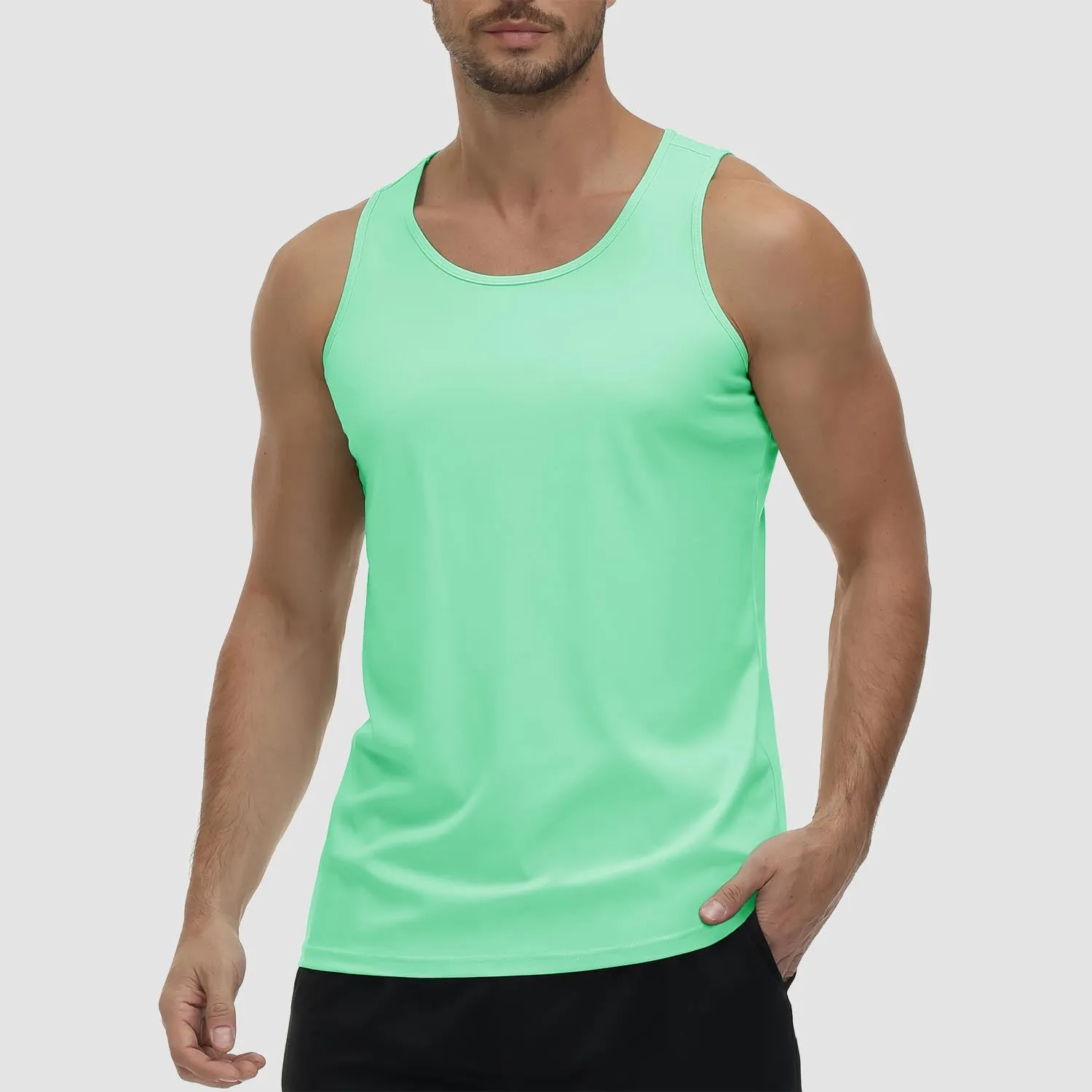 Men's Tank Top UPF 80  Sun Protection Quick Dry Stretchy Athletic Sleeveless Uv Golf Shirts for Workout Training