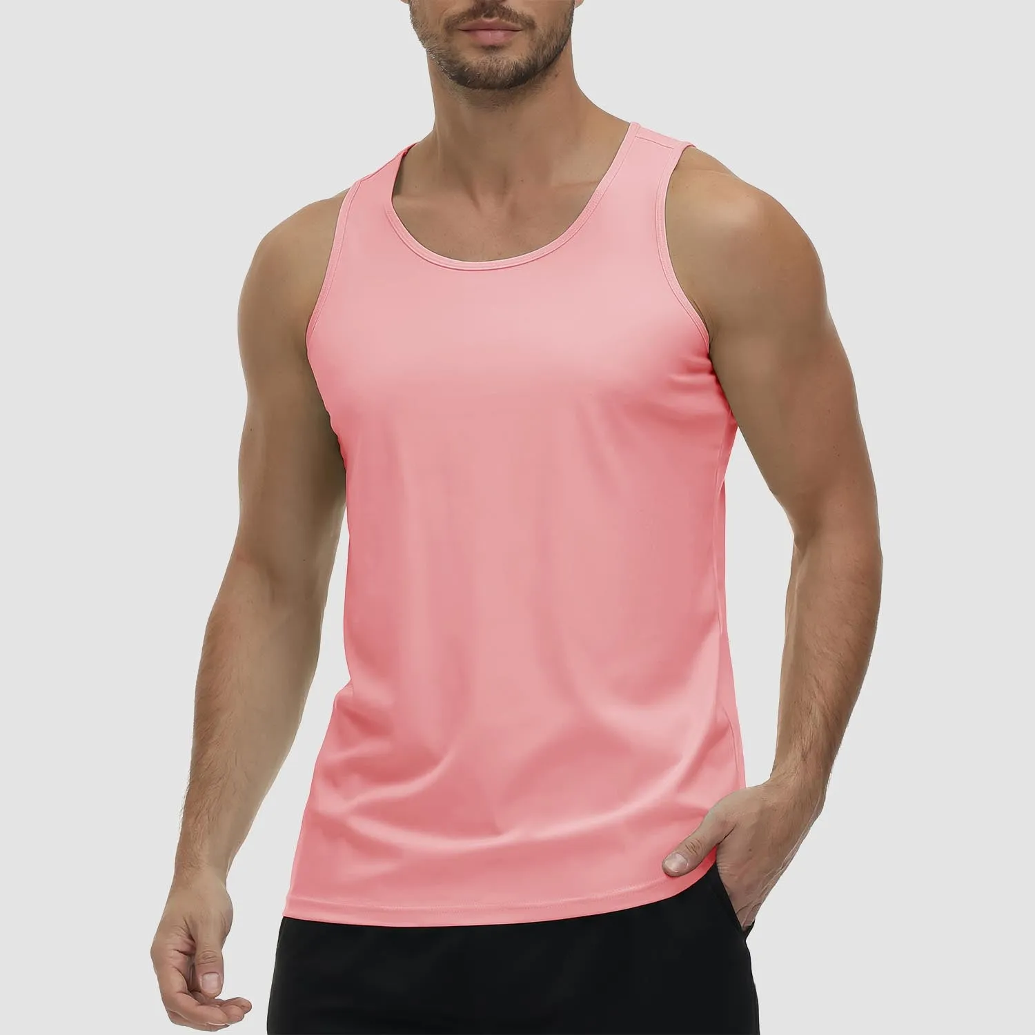 Men's Tank Top UPF 80  Sun Protection Quick Dry Stretchy Athletic Sleeveless Uv Golf Shirts for Workout Training