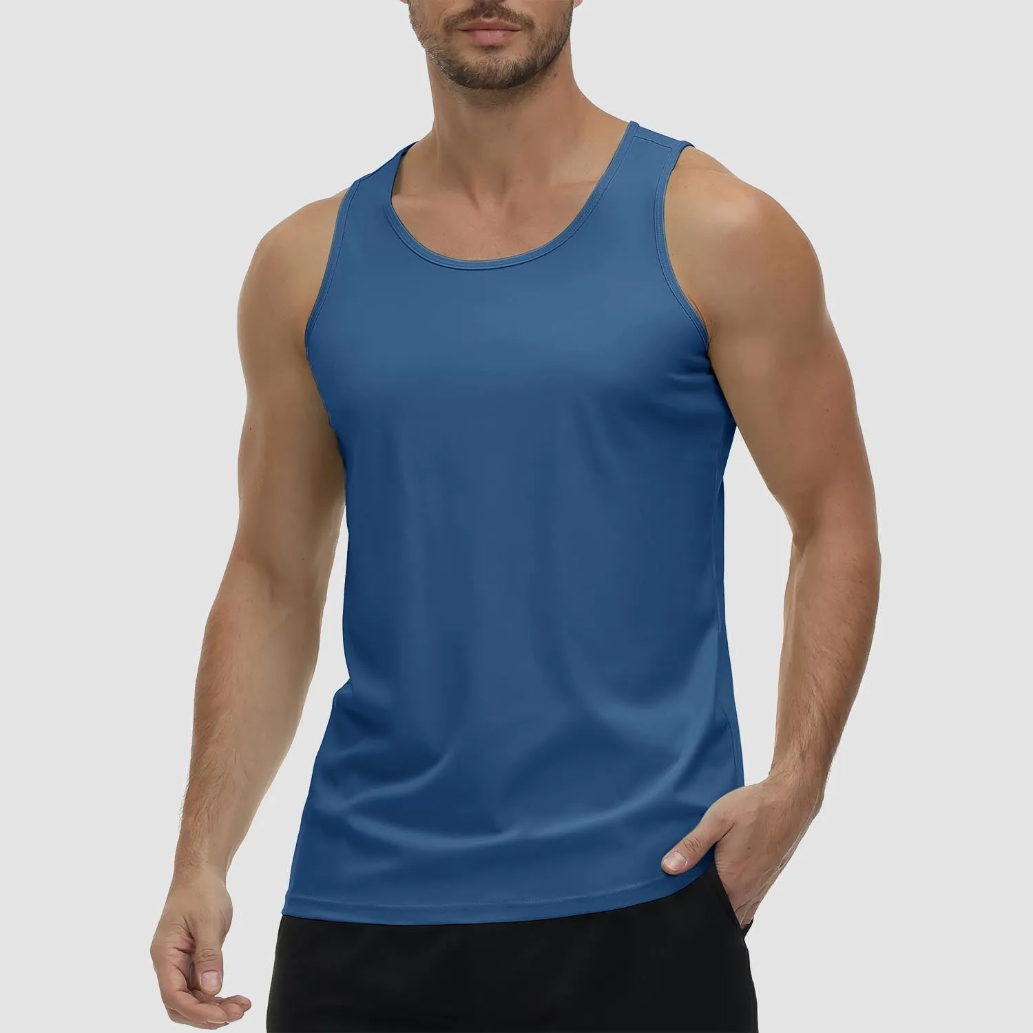 Men's Tank Top UPF 80  Sun Protection Quick Dry Stretchy Athletic Sleeveless Uv Golf Shirts for Workout Training