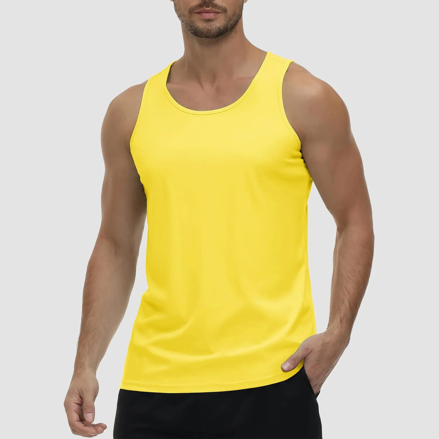 Men's Tank Top UPF 80  Sun Protection Quick Dry Stretchy Athletic Sleeveless Uv Golf Shirts for Workout Training
