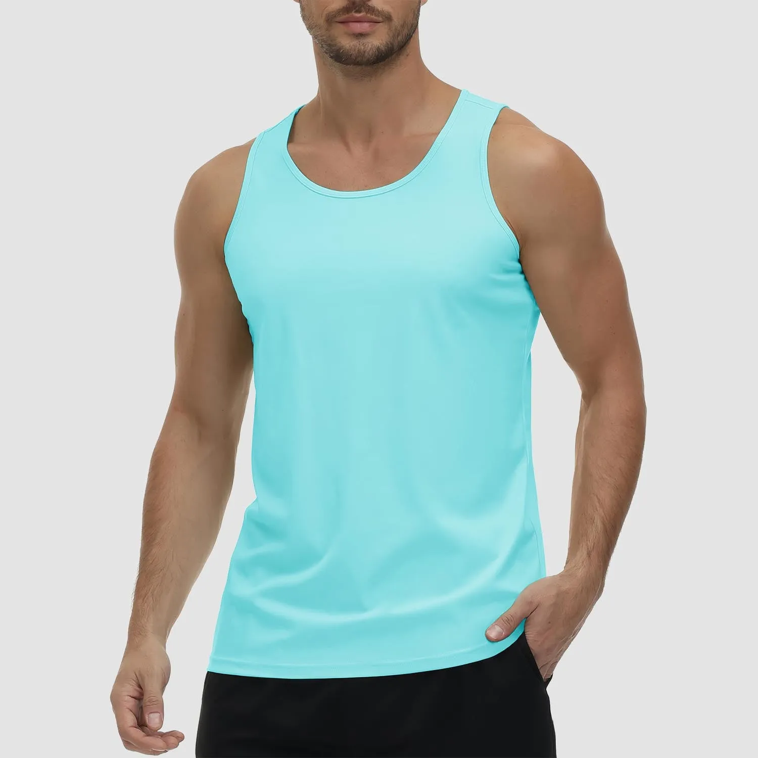 Men's Tank Top UPF 80  Sun Protection Quick Dry Stretchy Athletic Sleeveless Uv Golf Shirts for Workout Training
