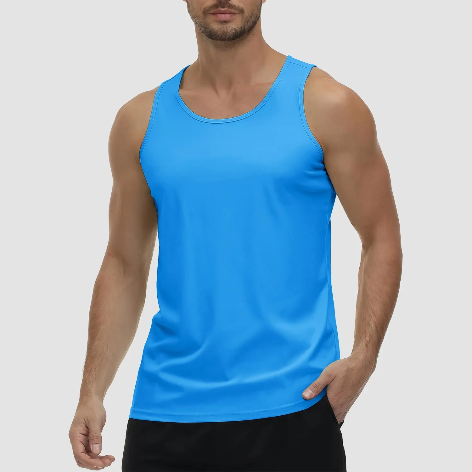 Men's Tank Top UPF 80  Sun Protection Quick Dry Stretchy Athletic Sleeveless Uv Golf Shirts for Workout Training