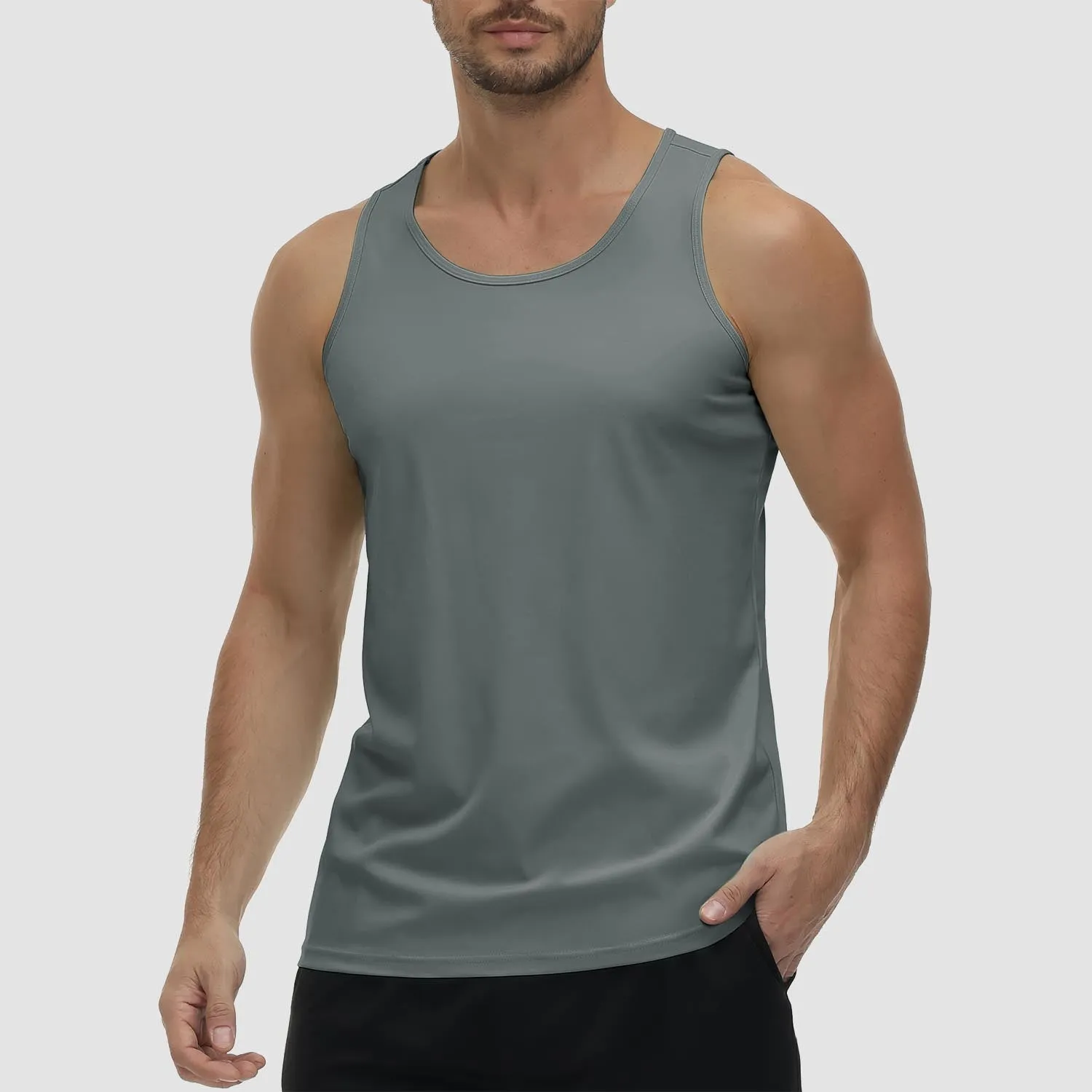 Men's Tank Top UPF 80  Sun Protection Quick Dry Stretchy Athletic Sleeveless Uv Golf Shirts for Workout Training