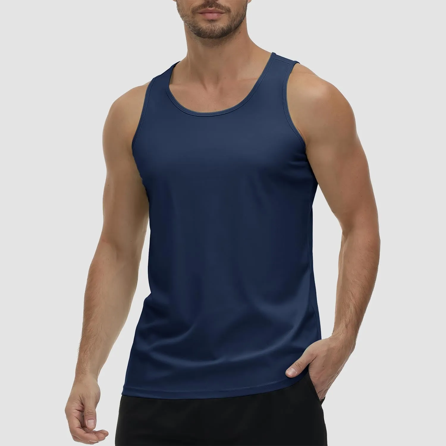 Men's Tank Top UPF 80  Sun Protection Quick Dry Stretchy Athletic Sleeveless Uv Golf Shirts for Workout Training