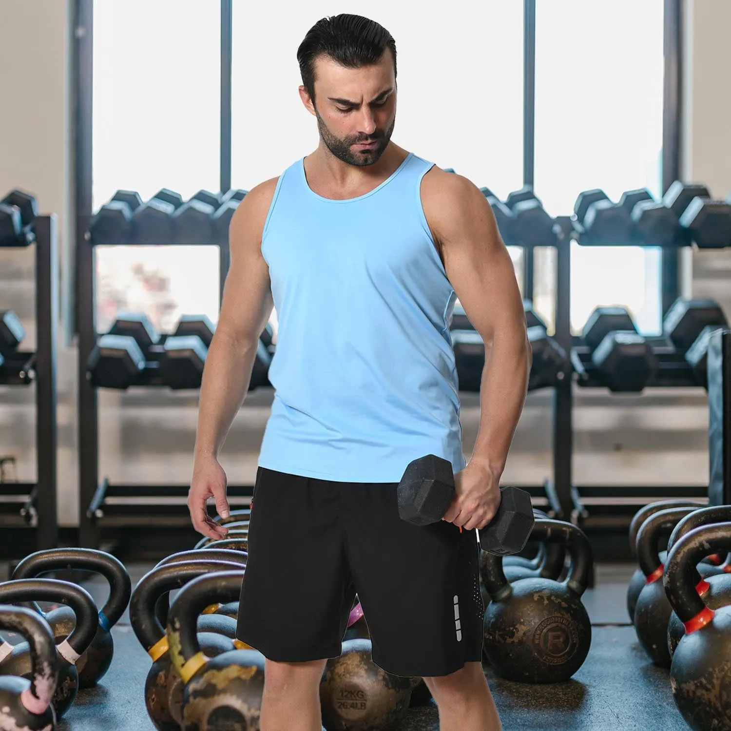Men's Tank Top UPF 80  Sun Protection Quick Dry Stretchy Athletic Sleeveless Uv Golf Shirts for Workout Training