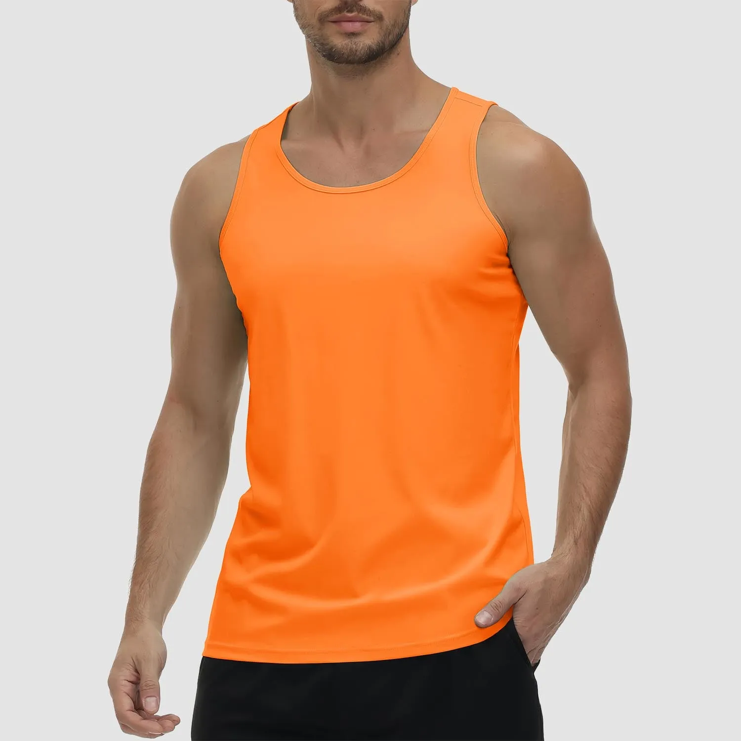 Men's Tank Top UPF 80  Sun Protection Quick Dry Stretchy Athletic Sleeveless Uv Golf Shirts for Workout Training