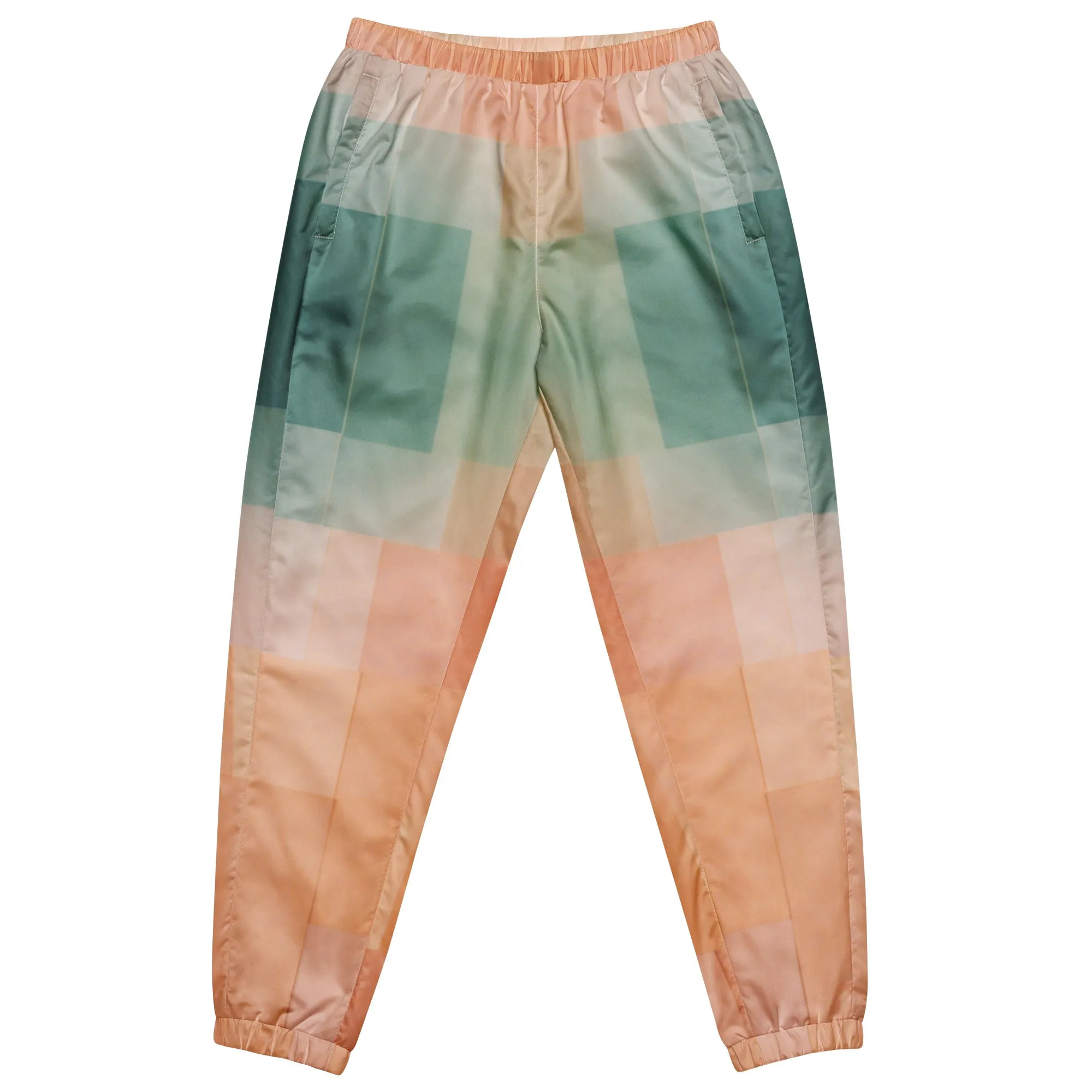 Modern Abstract Streetwear: Green lounge pants for men and women