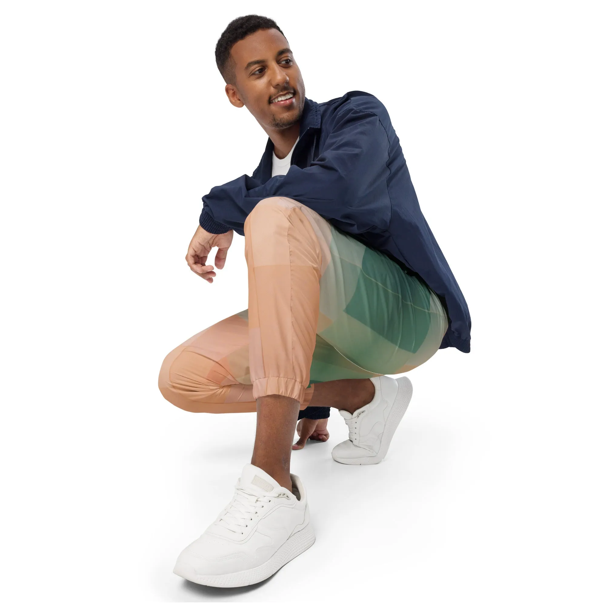 Modern Abstract Streetwear: Green lounge pants for men and women