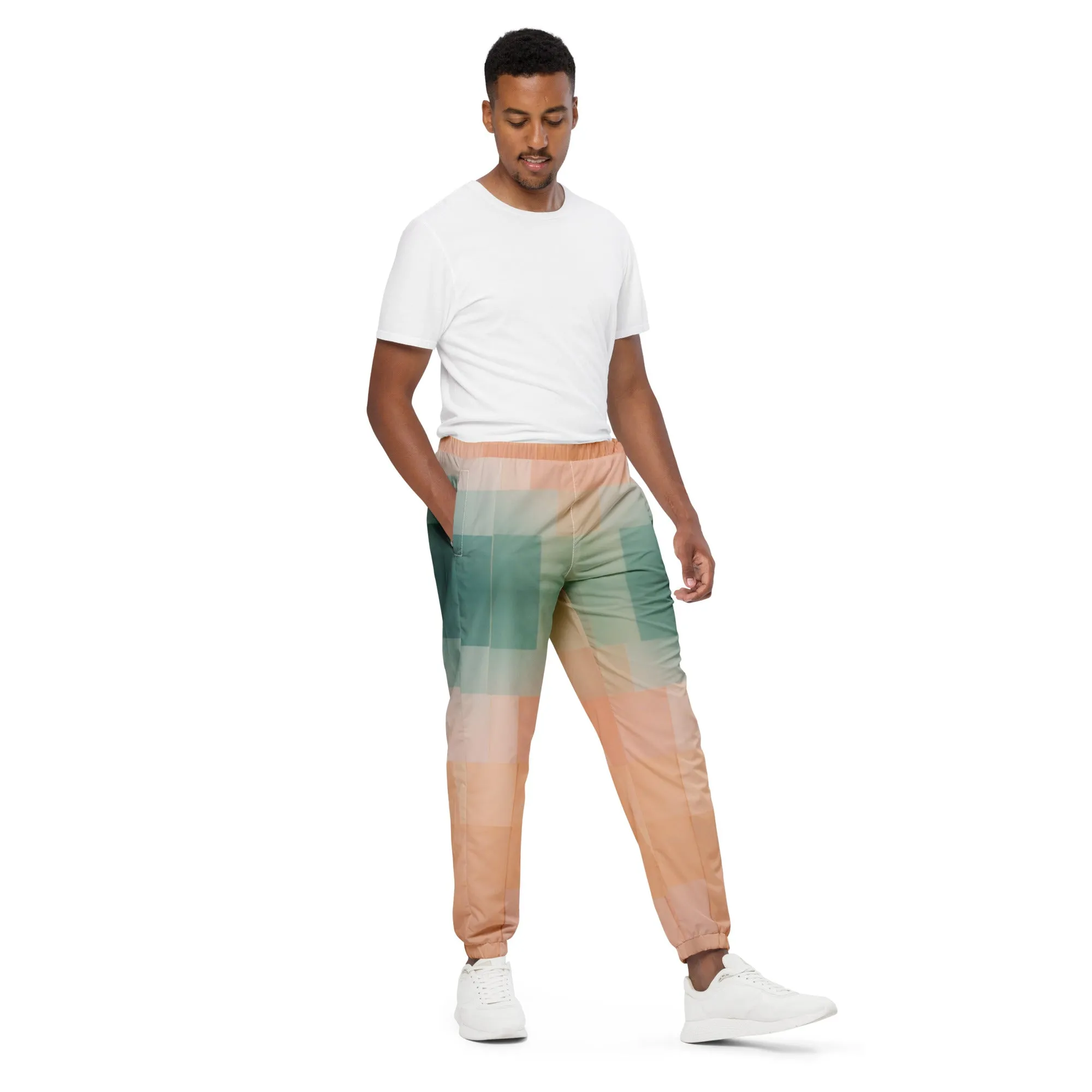 Modern Abstract Streetwear: Green lounge pants for men and women