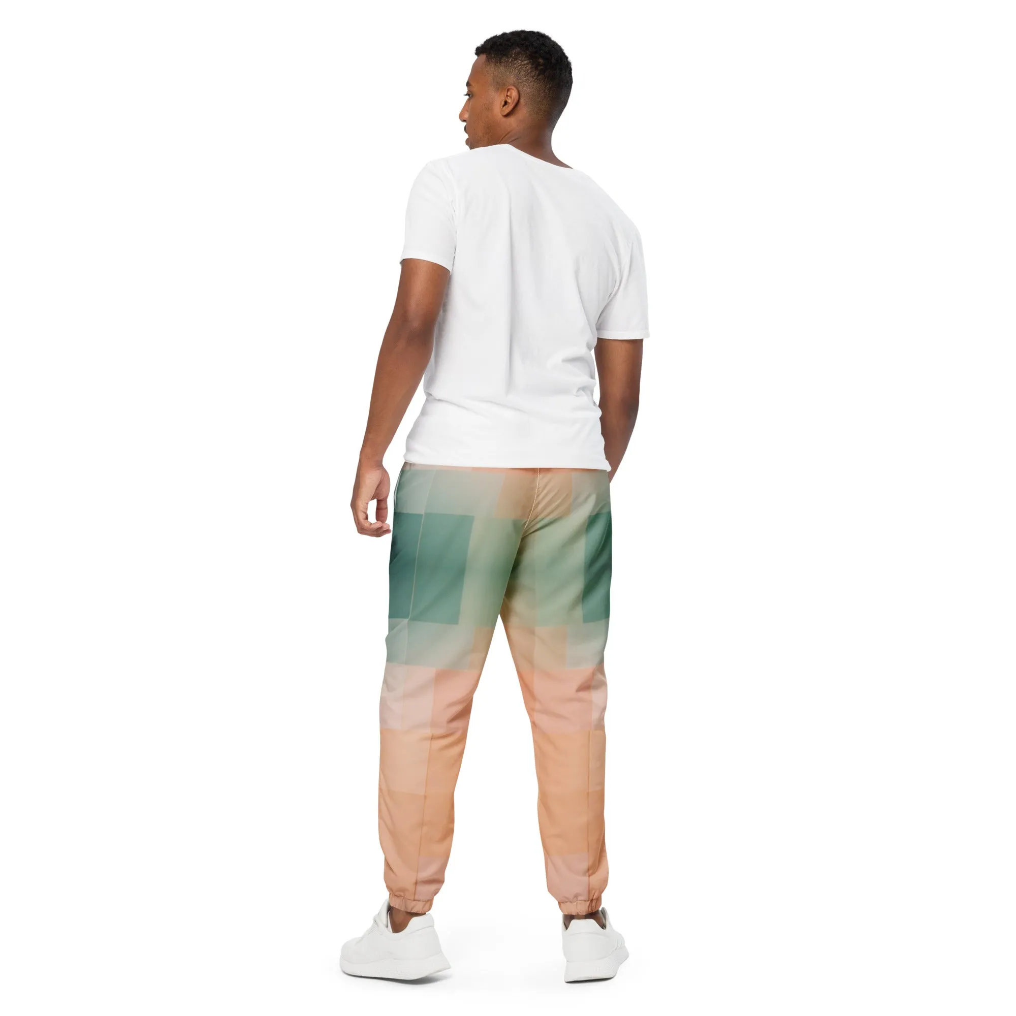 Modern Abstract Streetwear: Green lounge pants for men and women