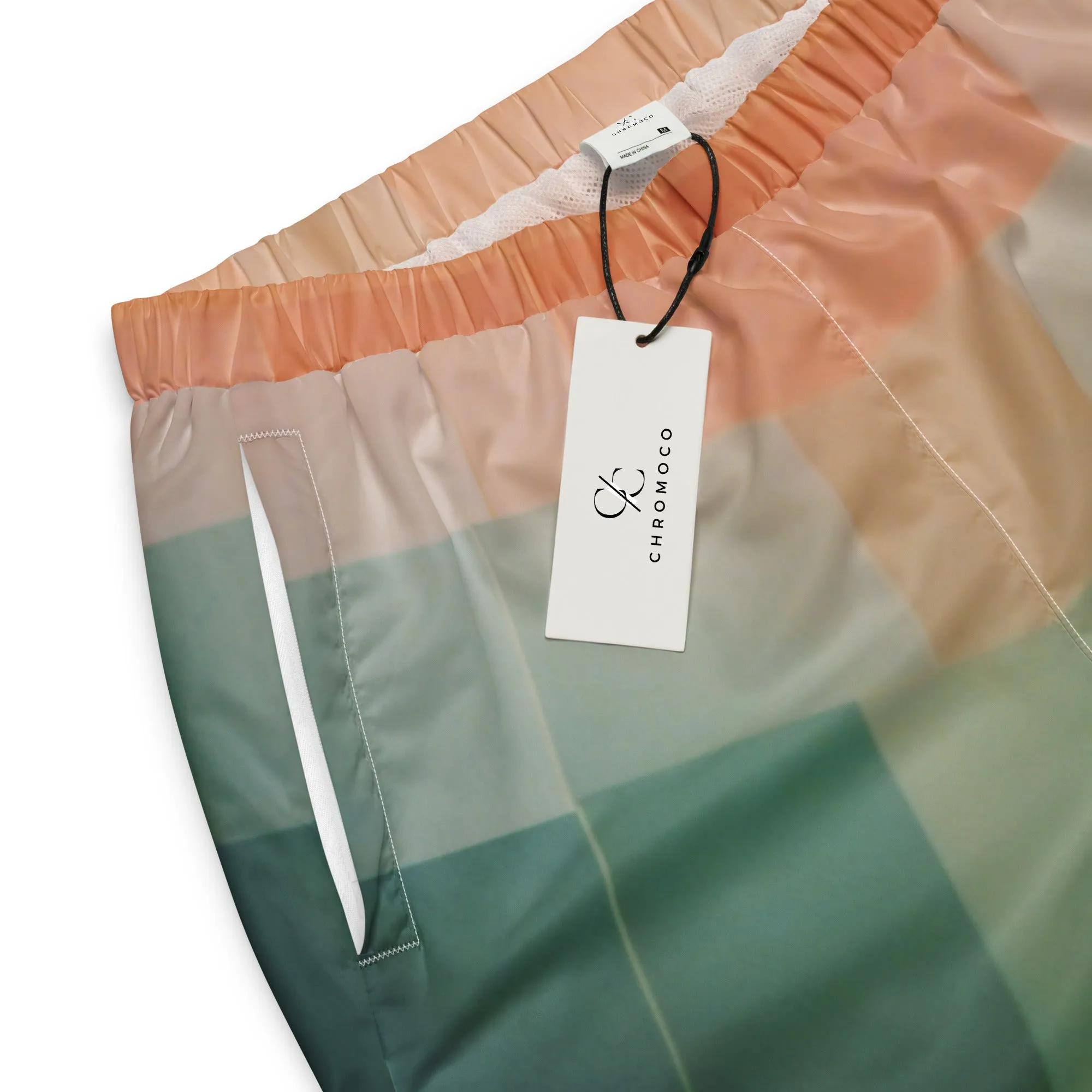 Modern Abstract Streetwear: Green lounge pants for men and women