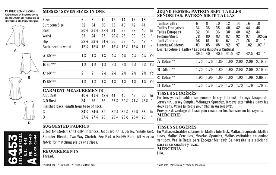 NL6453 Misses' Easy Knit Tops
