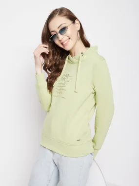Olive Printed Turtle Neck Sweatshirt