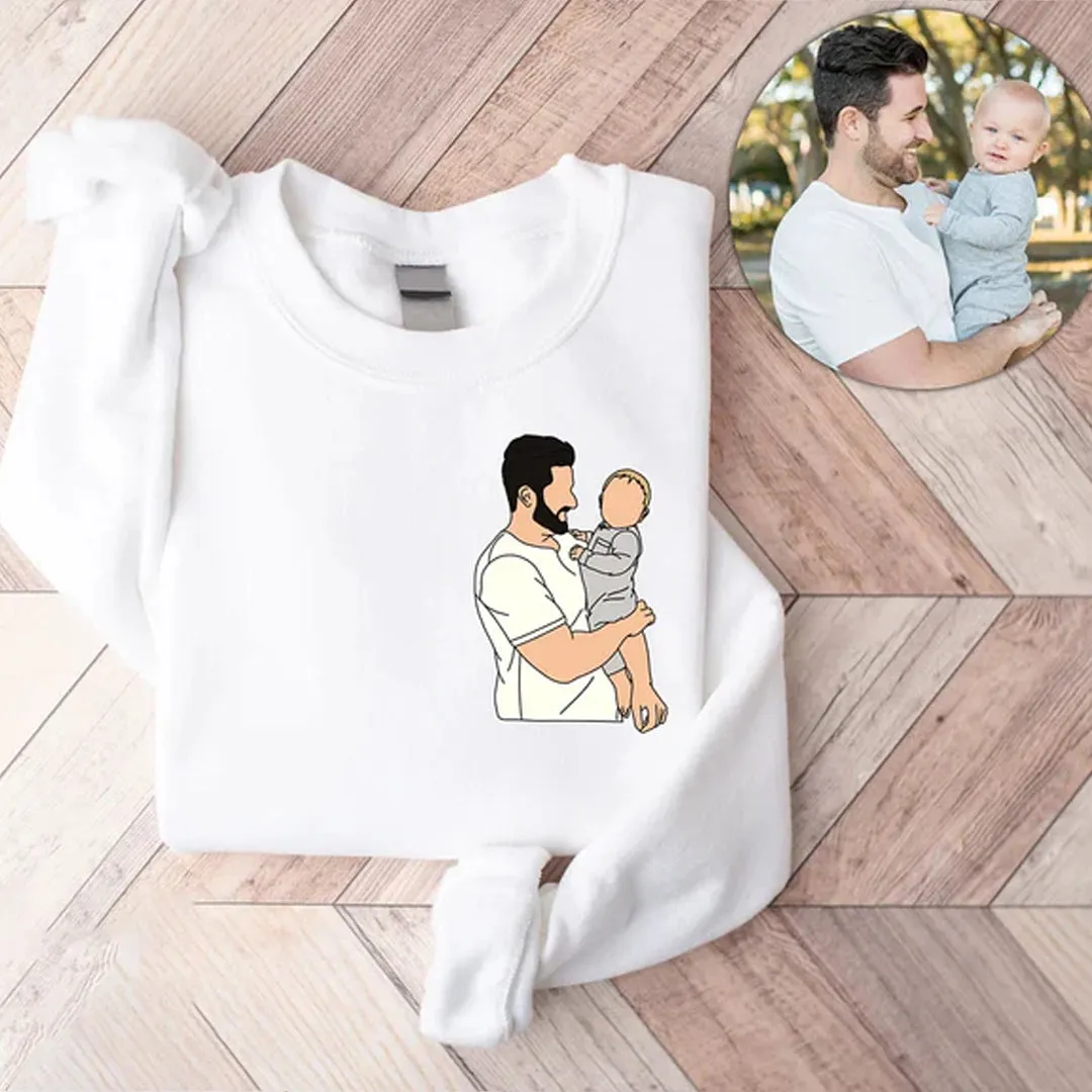 Personalized Dad Embroidery Custom Photo Roman Numeral Fathers Day Gift