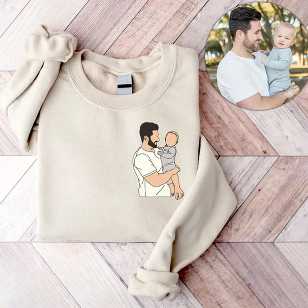Personalized Dad Embroidery Custom Photo Roman Numeral Fathers Day Gift