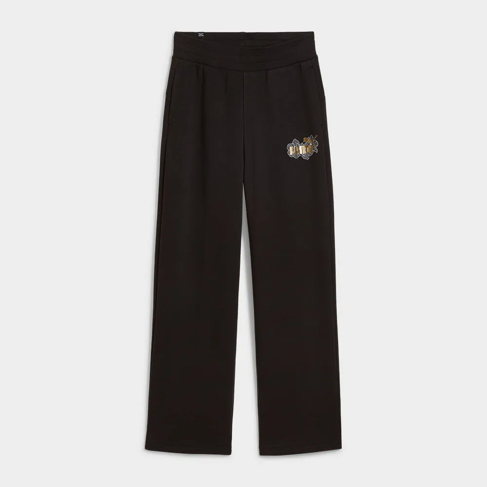 Puma Womens Ess  Class Act Pants Black/Gold _ 182008 _ Black