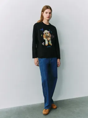 Puppy Printed Loose T-Shirts