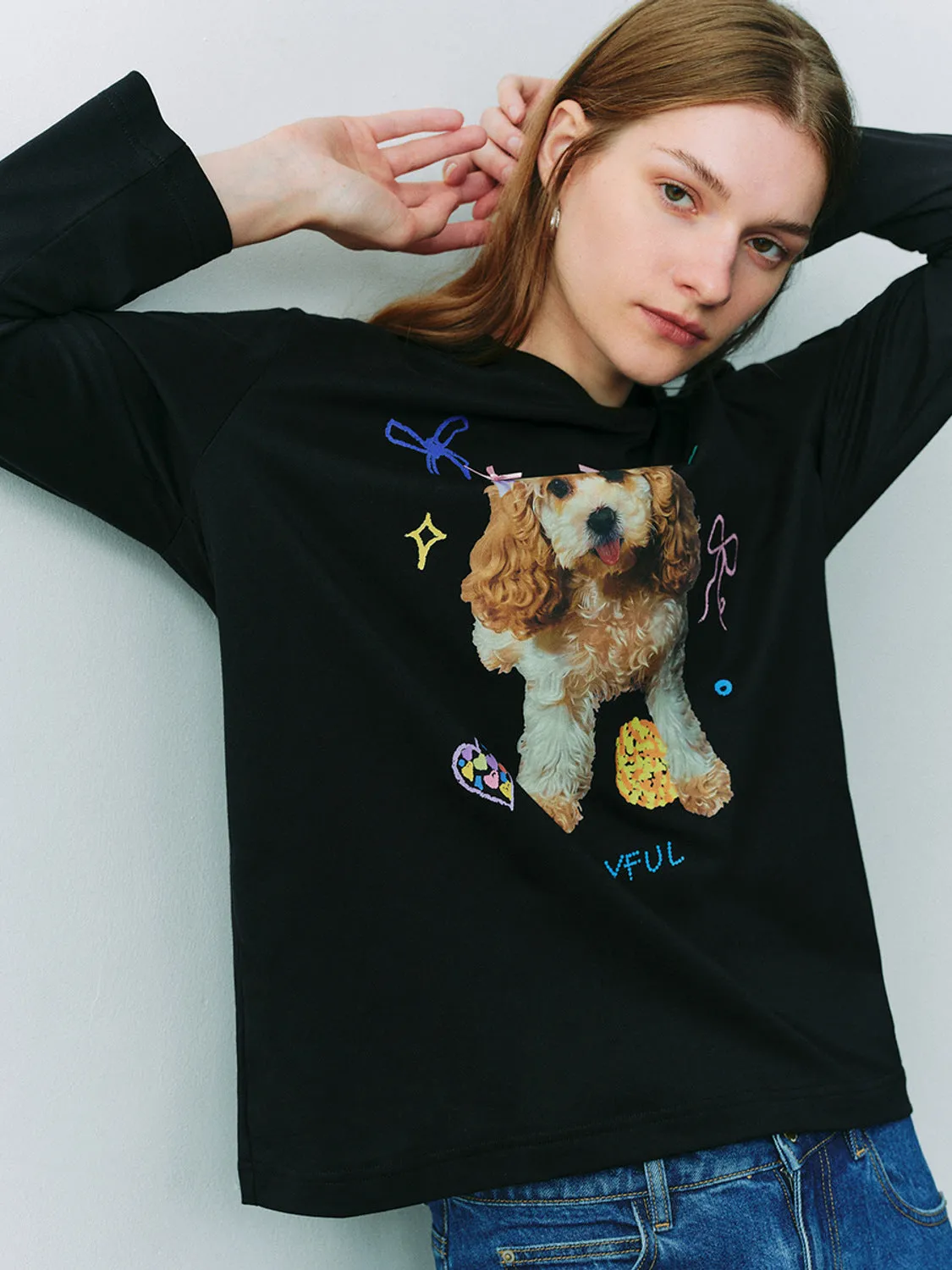 Puppy Printed Loose T-Shirts