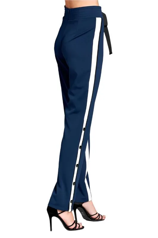 Quintrell Ribbon Side Button Track Pants