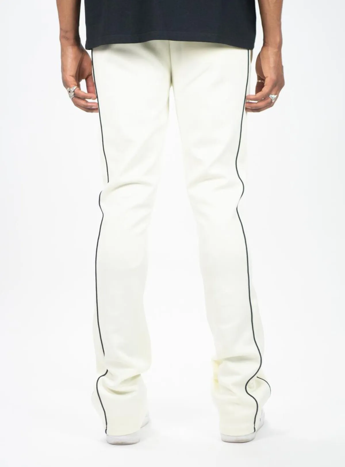 Rebel Minds Track Pants - Stacked Fit - Cream - 100-470