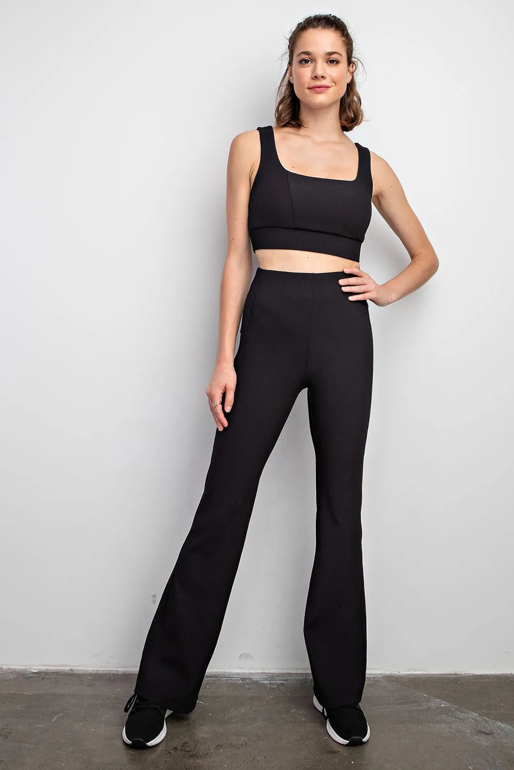 Rib Pintuck Straight Legging