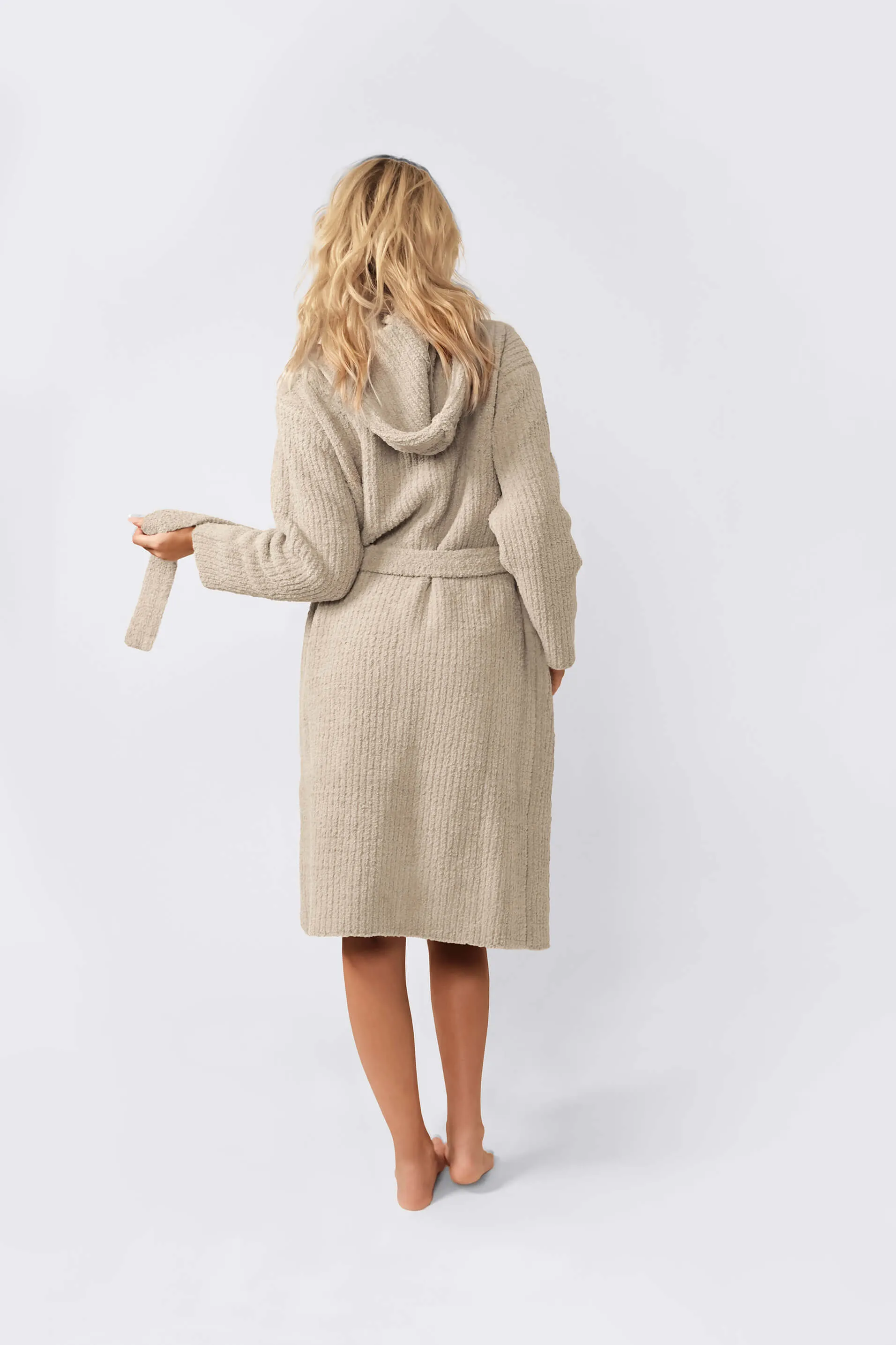 Ribbed Hooded Robe