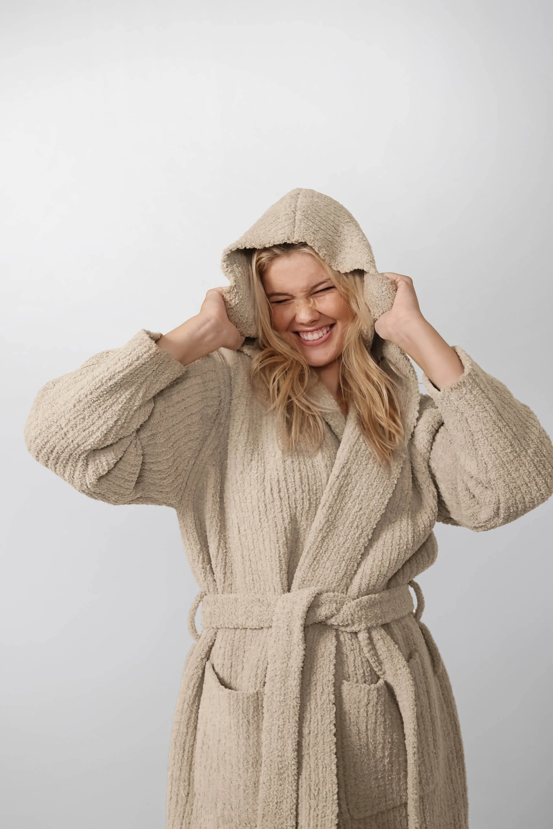 Ribbed Hooded Robe