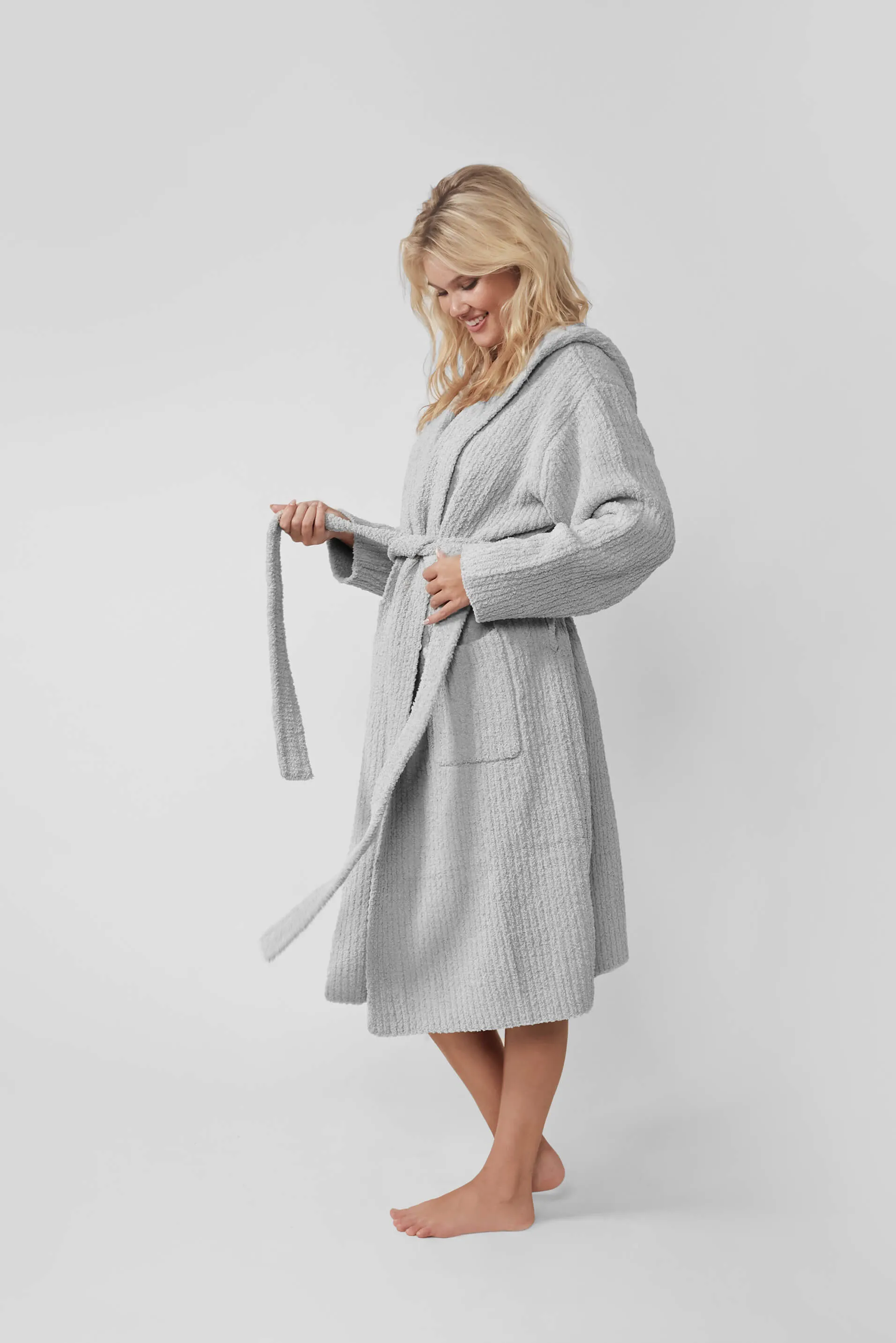 Ribbed Hooded Robe