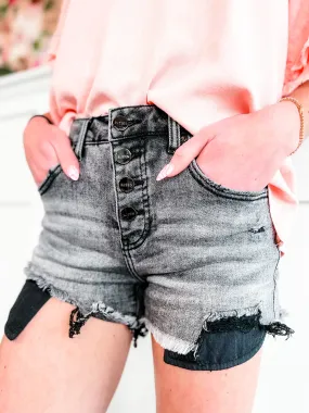 Risen Dark Grey Button Down Shorts